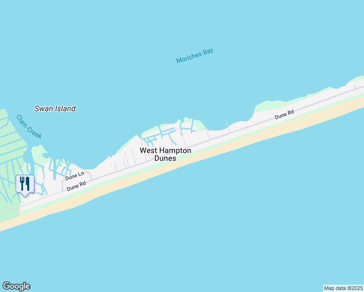map of restaurants, bars, coffee shops, grocery stores, and more near 806 Dune Road in Westhampton Beach