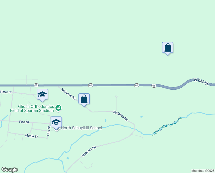 map of restaurants, bars, coffee shops, grocery stores, and more near 1027 Fountain Street in Ashland