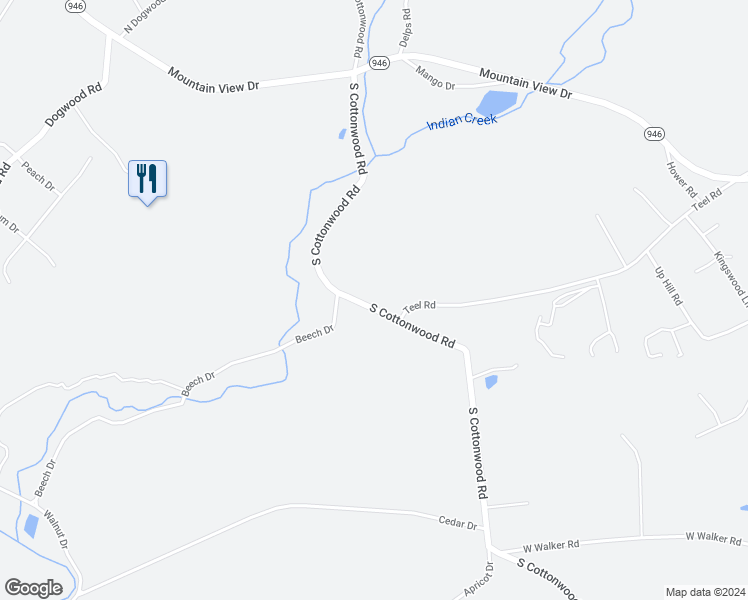 map of restaurants, bars, coffee shops, grocery stores, and more near 950 South Cottonwood Road in Walnutport