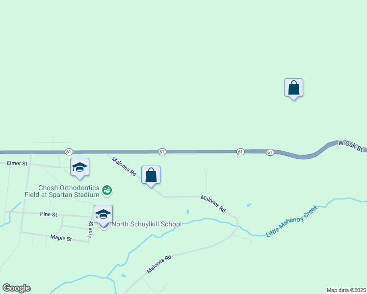 map of restaurants, bars, coffee shops, grocery stores, and more near 1018 Fountain Street in Ashland