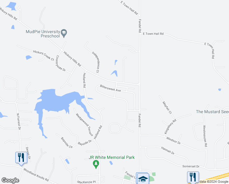 map of restaurants, bars, coffee shops, grocery stores, and more near 211 Heather Oak Avenue in Germantown Hills