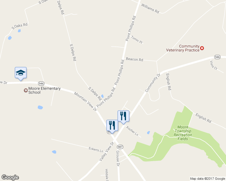 map of restaurants, bars, coffee shops, grocery stores, and more near 696 Point Phillips Road in Bath