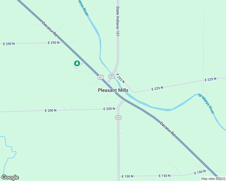 map of restaurants, bars, coffee shops, grocery stores, and more near in Pleasant Mills