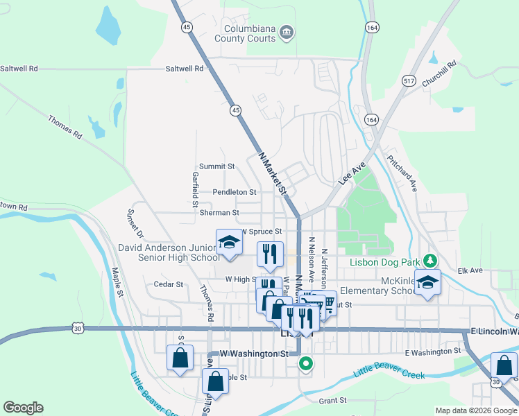map of restaurants, bars, coffee shops, grocery stores, and more near 122 Sherman Street in Lisbon