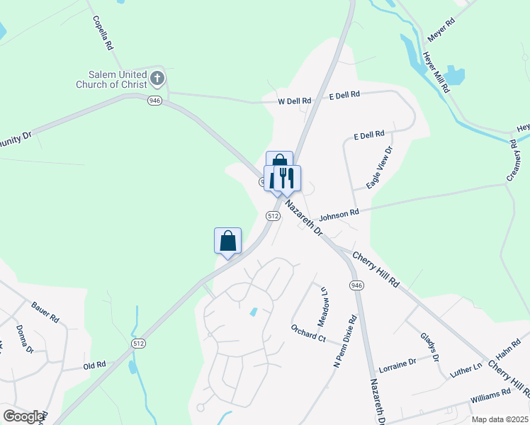 map of restaurants, bars, coffee shops, grocery stores, and more near 565 Moorestown Drive in Bath