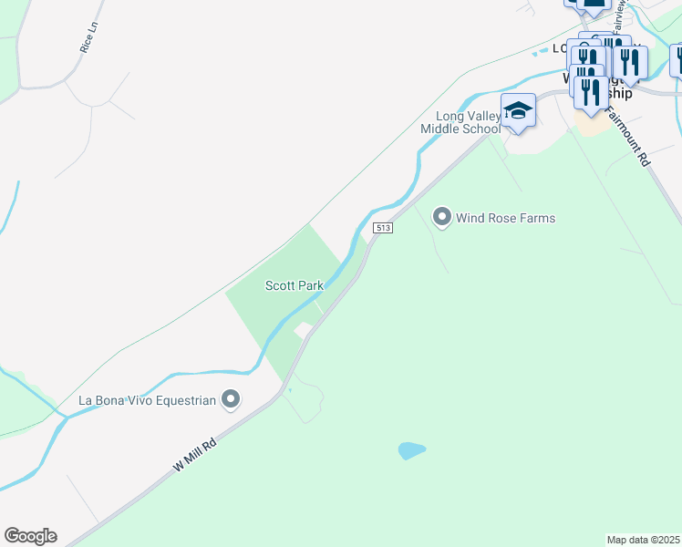 map of restaurants, bars, coffee shops, grocery stores, and more near in Washington Township