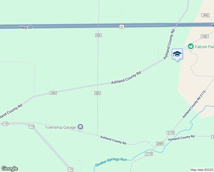 map of restaurants, bars, coffee shops, grocery stores, and more near 573 Ashland County Road in Jeromesville
