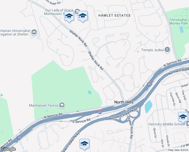 map of restaurants, bars, coffee shops, grocery stores, and more near 12 Fairway Circle North in Manhasset