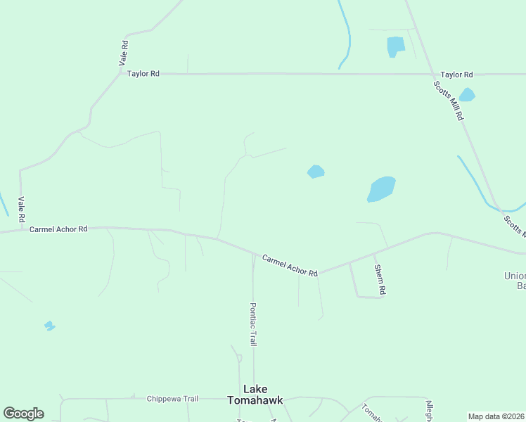 map of restaurants, bars, coffee shops, grocery stores, and more near 47892 Carmel Achor Road in Rogers