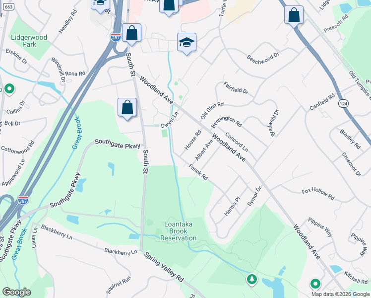 map of restaurants, bars, coffee shops, grocery stores, and more near 10 House Road in Morristown