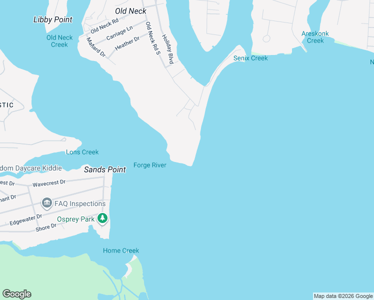 map of restaurants, bars, coffee shops, grocery stores, and more near 46 Old Neck Road South in Center Moriches