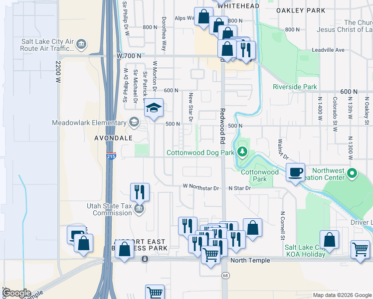 map of restaurants, bars, coffee shops, grocery stores, and more near 1786 Shannon Circle in Salt Lake City
