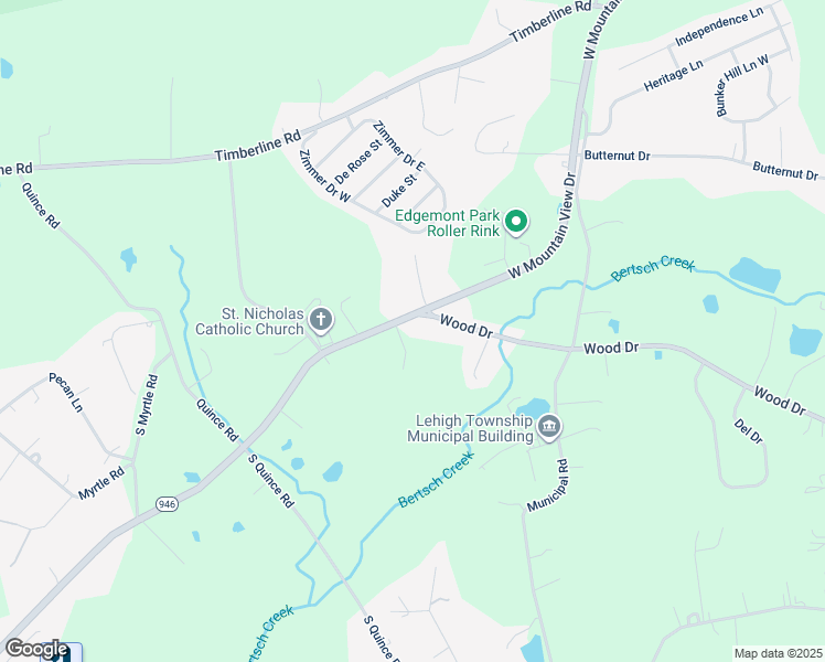 map of restaurants, bars, coffee shops, grocery stores, and more near 4371 West Mountain View Drive in Walnutport