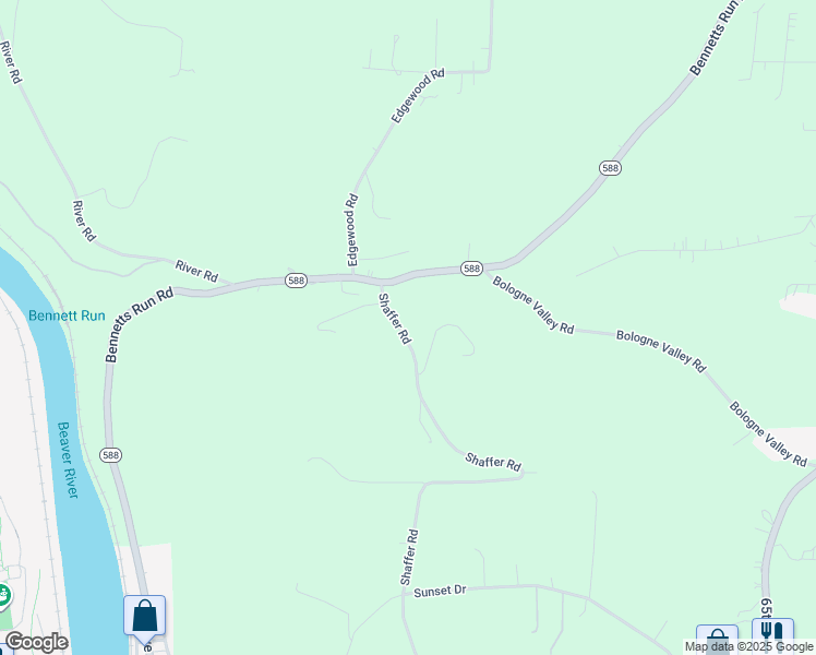 map of restaurants, bars, coffee shops, grocery stores, and more near 119 Shaffer Road in Beaver Falls