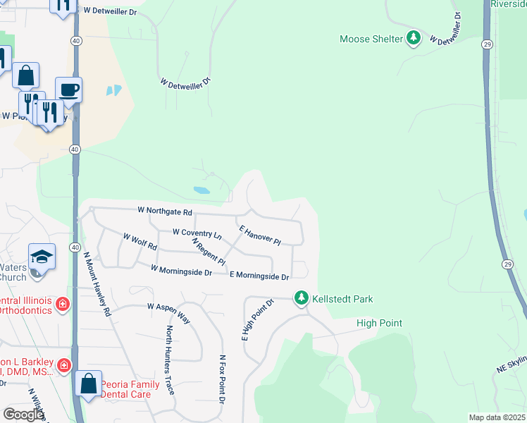 map of restaurants, bars, coffee shops, grocery stores, and more near 7512 North Edgewild Drive in Peoria
