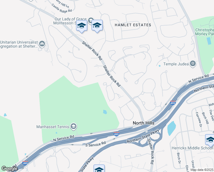 map of restaurants, bars, coffee shops, grocery stores, and more near 12 Fairway Circle North in Manhasset