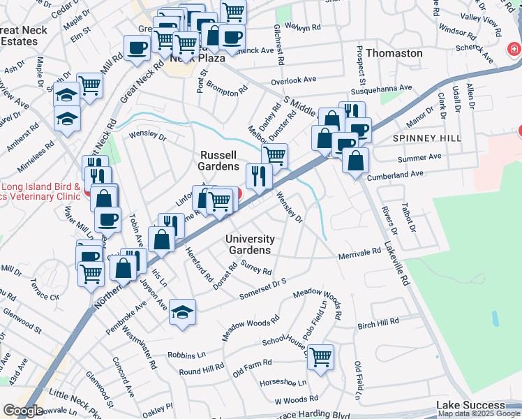 map of restaurants, bars, coffee shops, grocery stores, and more near 18 Somerset Drive in University Gardens