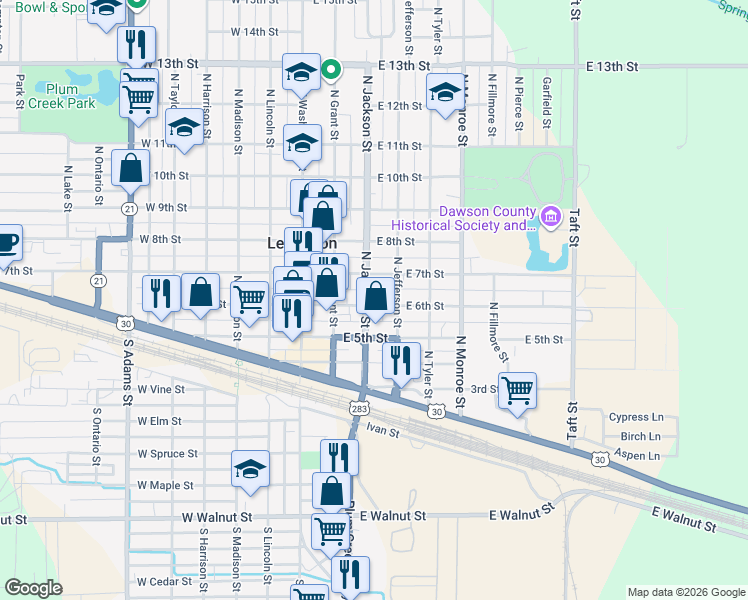 map of restaurants, bars, coffee shops, grocery stores, and more near 303 East 6th Street in Lexington