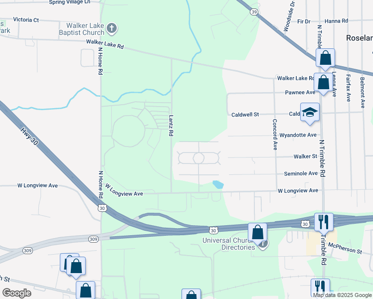 map of restaurants, bars, coffee shops, grocery stores, and more near 1304-1381 North Winners Circle Drive in Mansfield