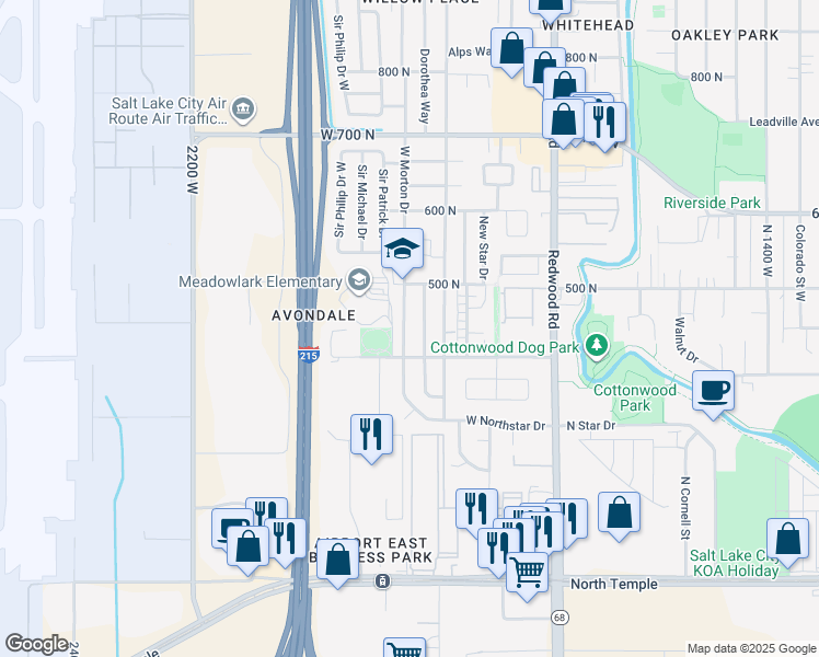 map of restaurants, bars, coffee shops, grocery stores, and more near 436 Morton Drive in Salt Lake City