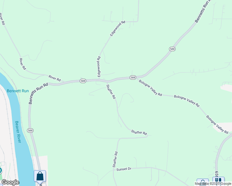 map of restaurants, bars, coffee shops, grocery stores, and more near 119 Shaffer Road in Beaver Falls