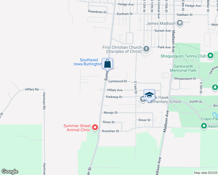 map of restaurants, bars, coffee shops, grocery stores, and more near 1716 Hillary Avenue in Burlington