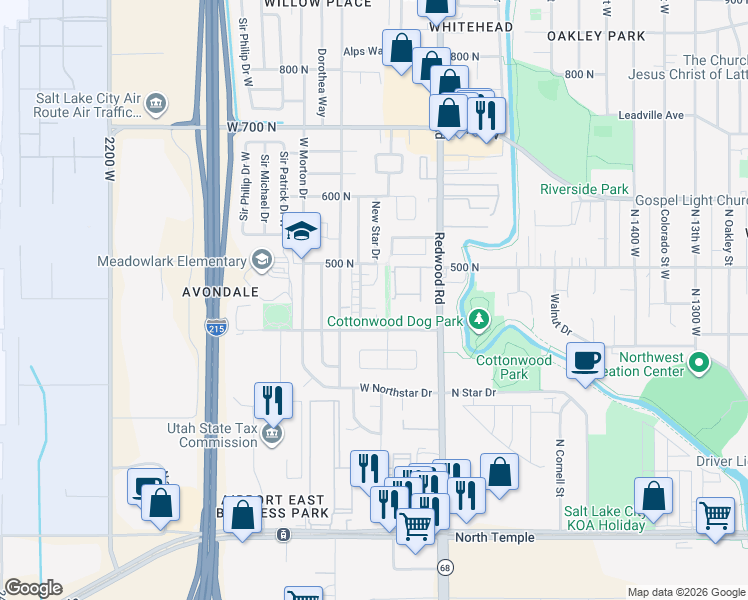 map of restaurants, bars, coffee shops, grocery stores, and more near 1786 Shannon Circle in Salt Lake City