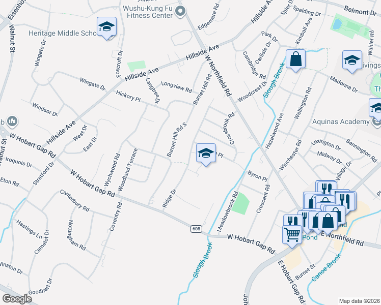 map of restaurants, bars, coffee shops, grocery stores, and more near 69 Ridge Drive in Livingston