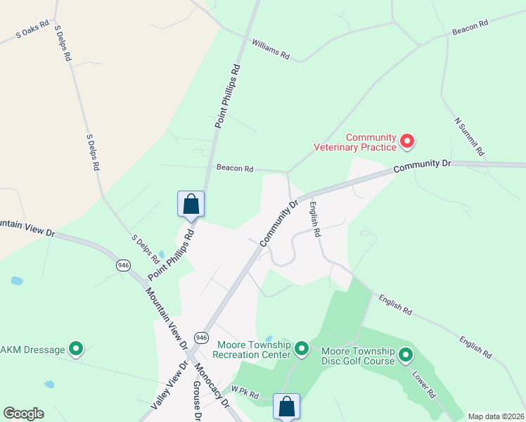 map of restaurants, bars, coffee shops, grocery stores, and more near 2642 Community Drive in Bath