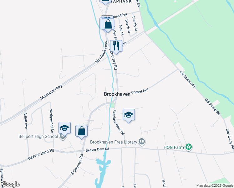 map of restaurants, bars, coffee shops, grocery stores, and more near in Brookhaven