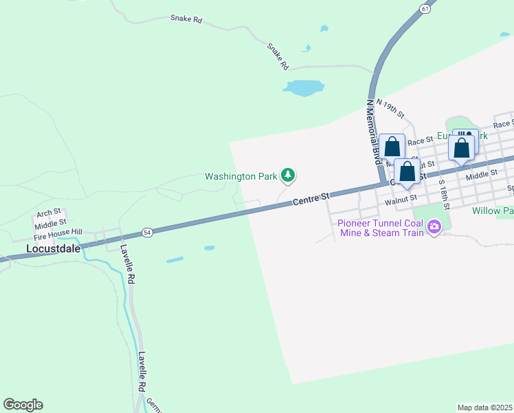 map of restaurants, bars, coffee shops, grocery stores, and more near 2913 Centre Street in Ashland
