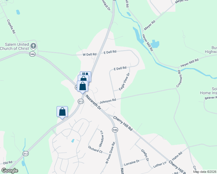 map of restaurants, bars, coffee shops, grocery stores, and more near 230 East Dell Road in Bath