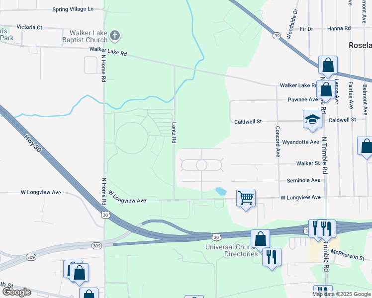 map of restaurants, bars, coffee shops, grocery stores, and more near 1368 Winners Circle South in Mansfield