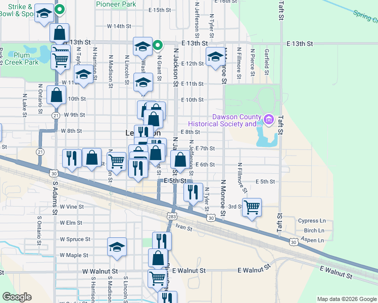 map of restaurants, bars, coffee shops, grocery stores, and more near 303 East 6th Street in Lexington