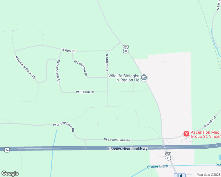 map of restaurants, bars, coffee shops, grocery stores, and more near 953-999 North Striker Road in Peru