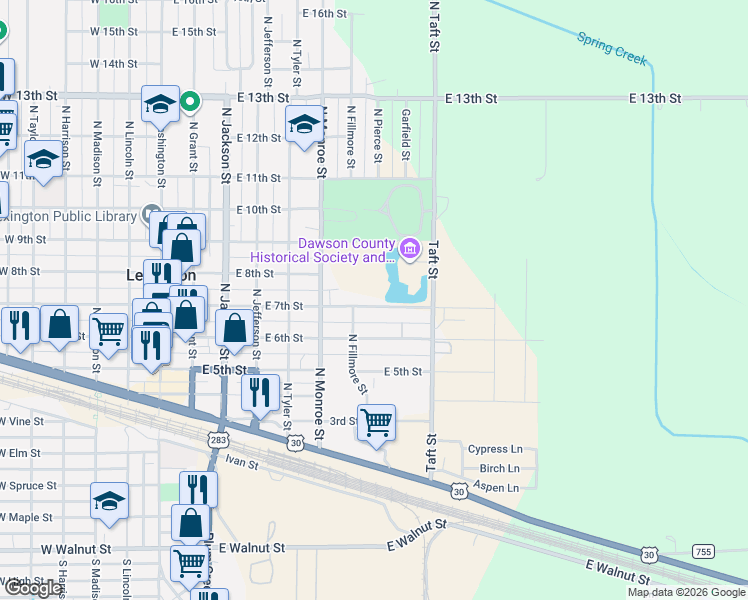 map of restaurants, bars, coffee shops, grocery stores, and more near 701-799 East 7th Street in Lexington