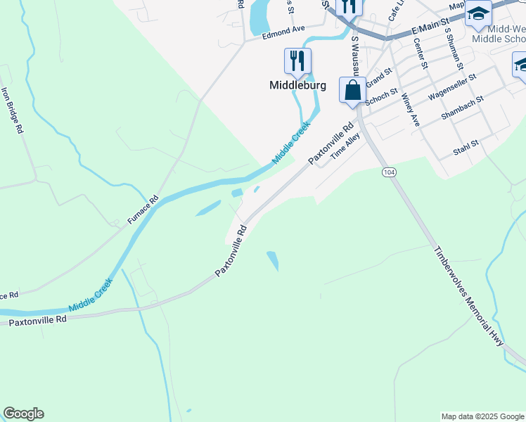 map of restaurants, bars, coffee shops, grocery stores, and more near 431 Paxtonville Road in Middleburg