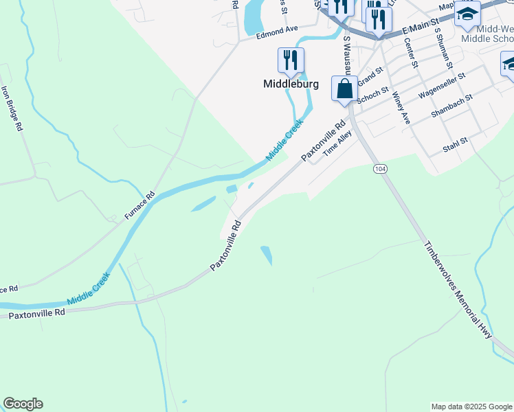 map of restaurants, bars, coffee shops, grocery stores, and more near 431 Paxtonville Road in Middleburg