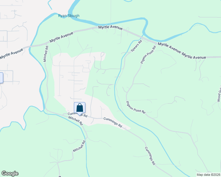 map of restaurants, bars, coffee shops, grocery stores, and more near 2838 Wolf Lane in Eureka