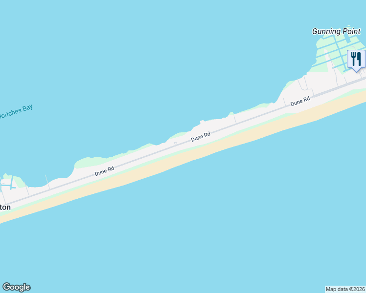 map of restaurants, bars, coffee shops, grocery stores, and more near 669 Dune Road in Westhampton Beach