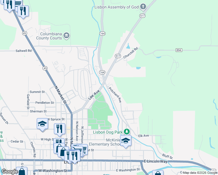 map of restaurants, bars, coffee shops, grocery stores, and more near 8058 Pritchard Ave in Lisbon