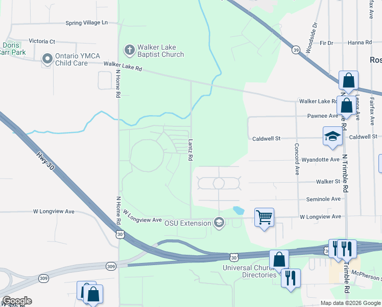 map of restaurants, bars, coffee shops, grocery stores, and more near 324 Lantz Road in Mansfield