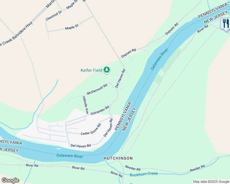 map of restaurants, bars, coffee shops, grocery stores, and more near 6212 Del Haven Road in Bangor