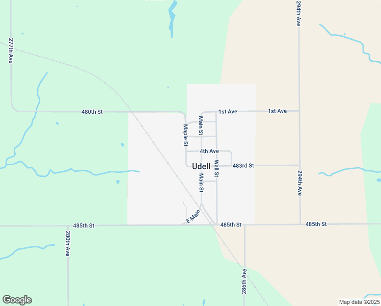 map of restaurants, bars, coffee shops, grocery stores, and more near 302 Maple Street in Udell
