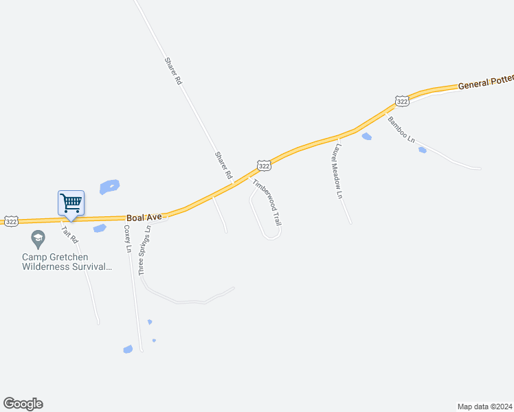 map of restaurants, bars, coffee shops, grocery stores, and more near 298 Timberwood Trail in Boalsburg