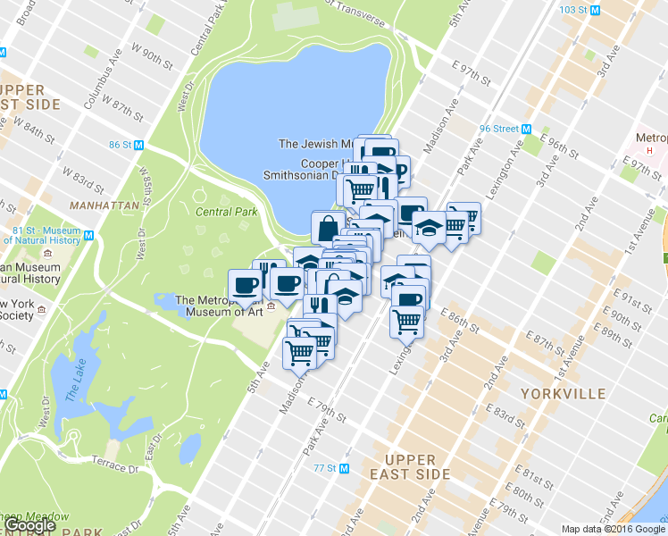 map of restaurants, bars, coffee shops, grocery stores, and more near 999 85th Street Transverse in New York