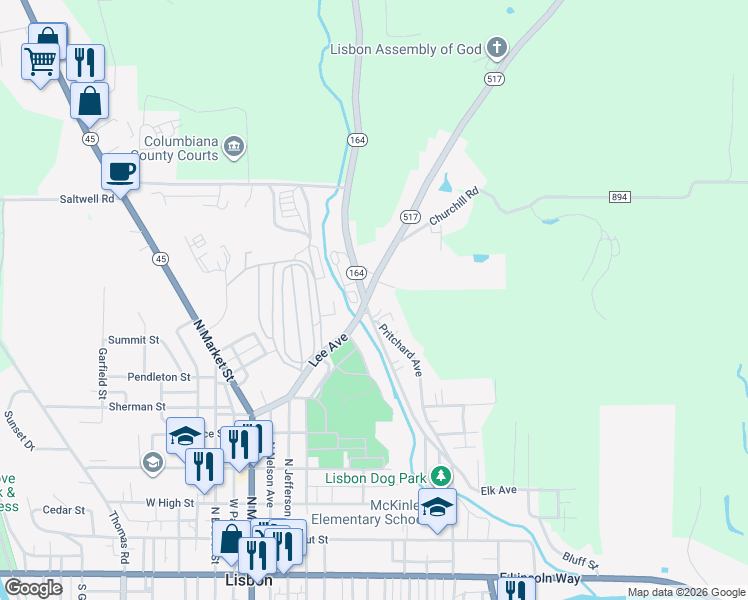 map of restaurants, bars, coffee shops, grocery stores, and more near 8058 Pritchard Avenue in Lisbon