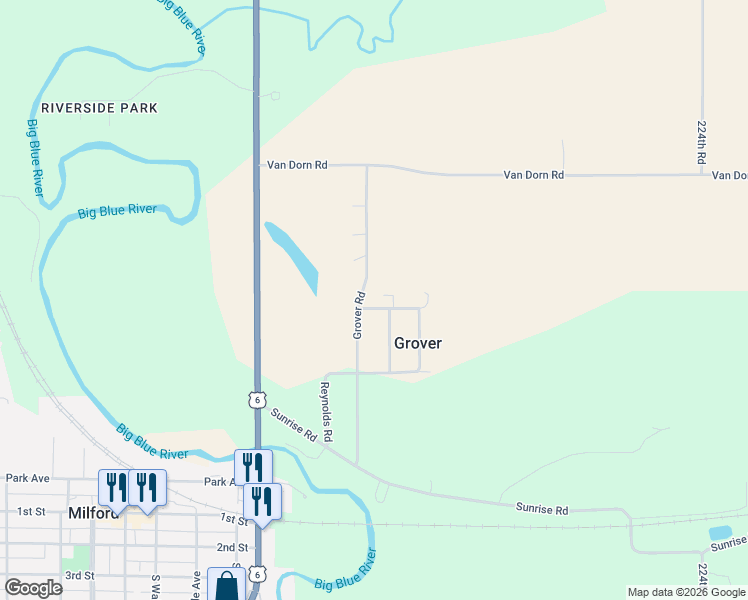 map of restaurants, bars, coffee shops, grocery stores, and more near 2341 Shepard Road in Milford