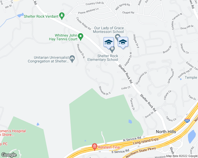 map of restaurants, bars, coffee shops, grocery stores, and more near 39 Arrowhead Court in Manhasset