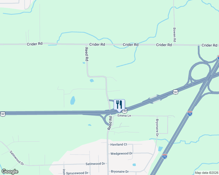 map of restaurants, bars, coffee shops, grocery stores, and more near 980 Reed Road in Mansfield